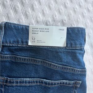 Strigid Blue High-Rise Wide Leg Jeans